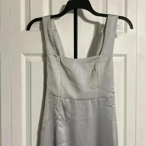 Show Me Your MuMu gray satin Claire Midi Dress CS SMALL XL - Picture 2 of 12